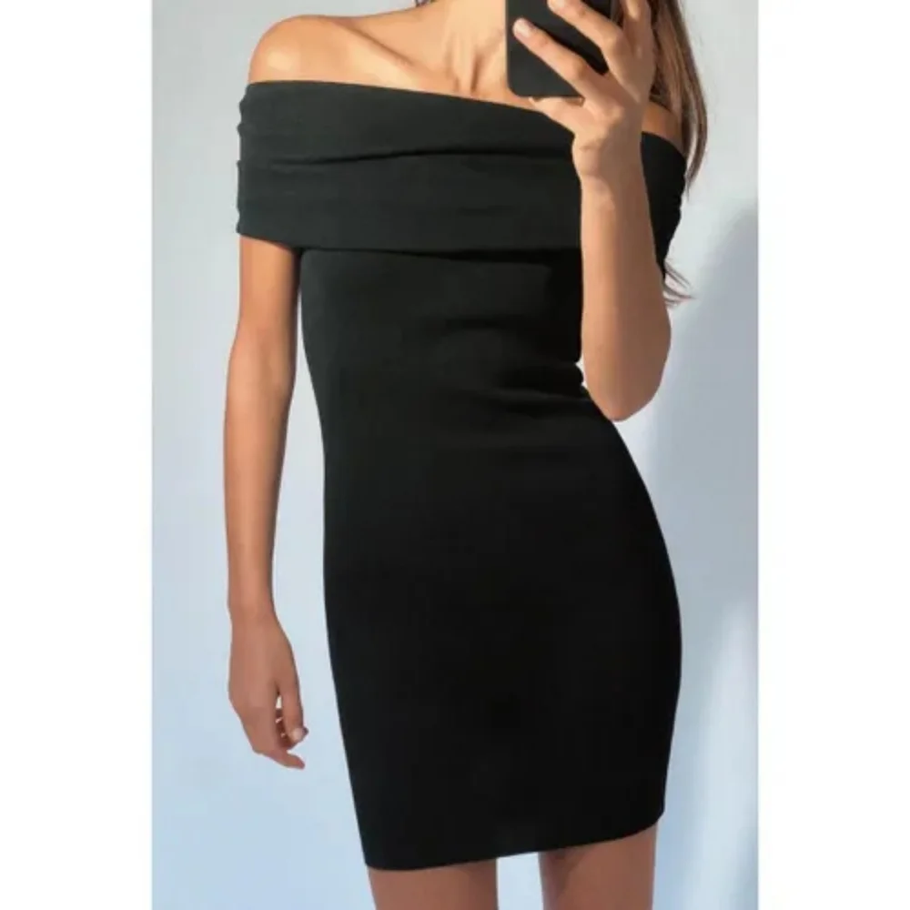 zara off shoulder black dress Zara Off Shoulder Black Button Up Mini Puff Sleeve Dress